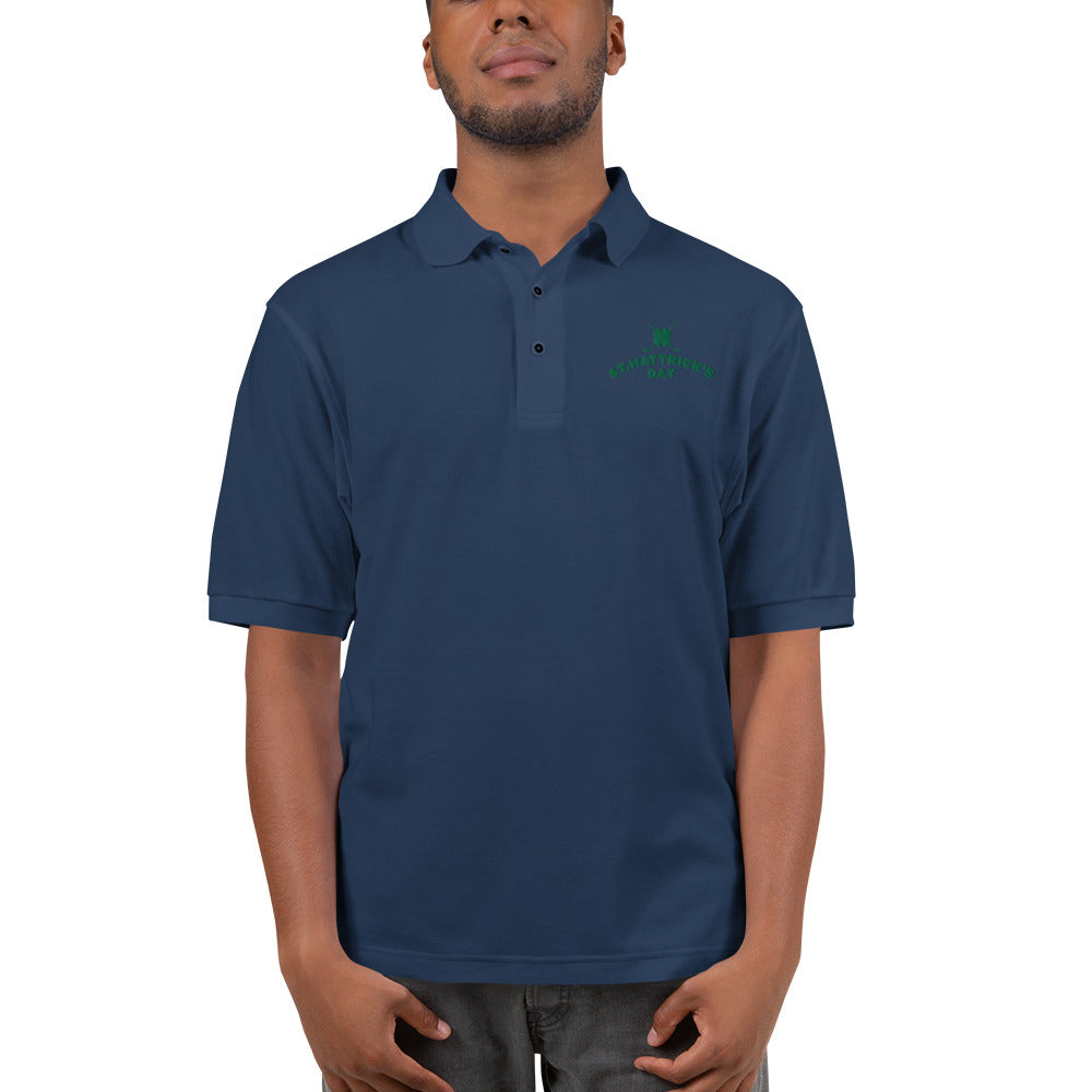 St. Hattrick's Day Mens premium Polo golf shirt