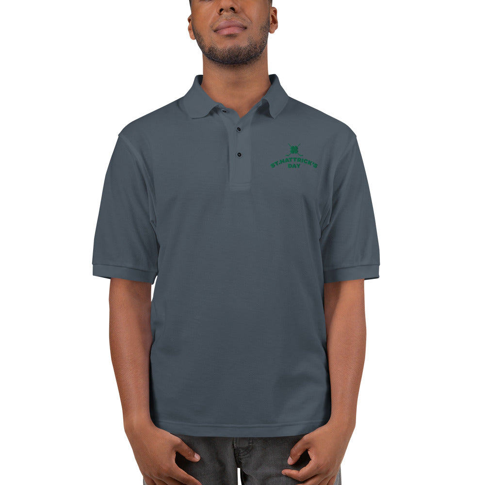 St. Hattrick's Day Mens premium Polo golf shirt