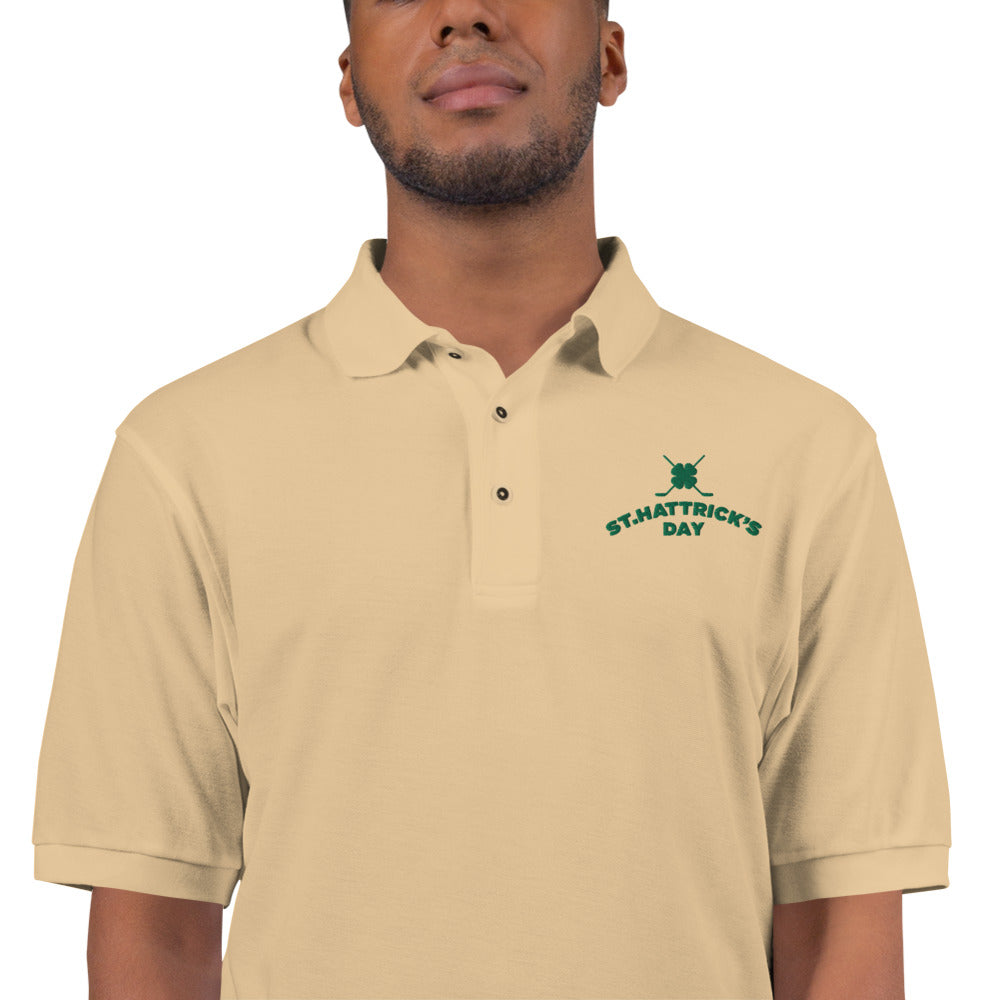 St. Hattrick's Day Mens premium Polo golf shirt